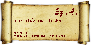 Szomolányi Andor névjegykártya