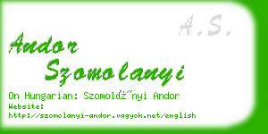 andor szomolanyi business card